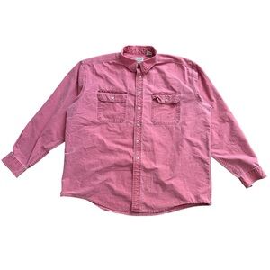 L.L. Bean Pink Casual Oversized Button Down Shirt